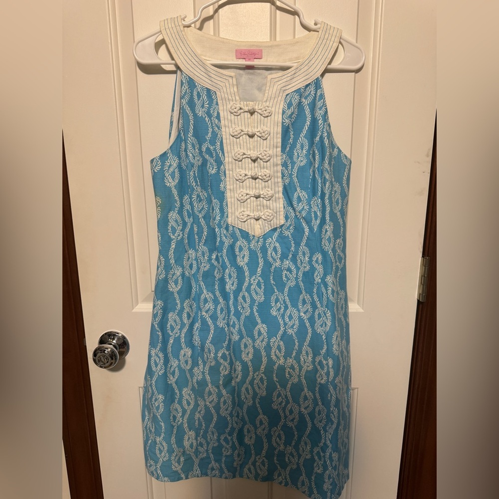 Lilly Pulitzer nautical linen Shift dress size 10, EUC